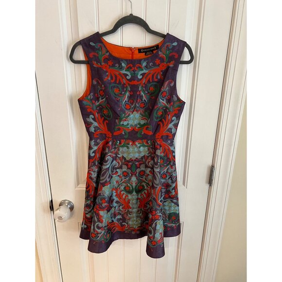 Anthropologie Pankaj &‎ Nidhi Octave Dress Embroidered Purple Boho Cocktail Sz 4 - Picture 2 of 6